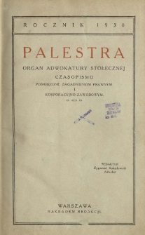 Palestra : spis rzeczy za rok 1930