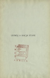 Ustrój a racja stanu