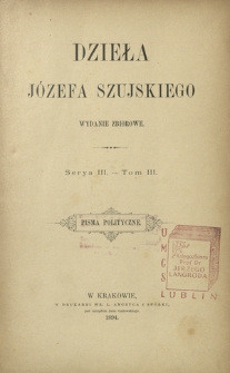 Pisma polityczne. T. 3