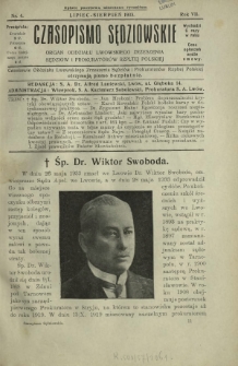 Czasopismo Sędziowskie : organ Oddziału Lwowskiego Zrzeszenia Sędziów i Prokuratorów Rzpltej Polskiej. R. 7, nr 4 (lipiec-sierpień 1933)