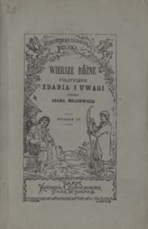 Wiersze różne polityczne ; Zdania i uwagi