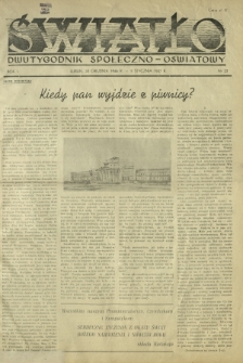 Światło : dwutygodnik społeczno-oświatowy. R. 1, nr 22 (20 grudnia 1946-5 stycznia 1947)