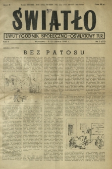 Światło : dwutygodnik społeczno-oświatowy TUR. R. 2, nr 3=25 (1-15 czerwca 1947)