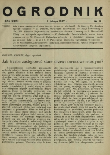 Ogrodnik / red. Stefan Skawiński. R. 27 nr 3 (1 lutego 1937)