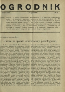 Ogrodnik / red. Stefan Skawiński. R. 27, nr 9 (1 maja 1937)