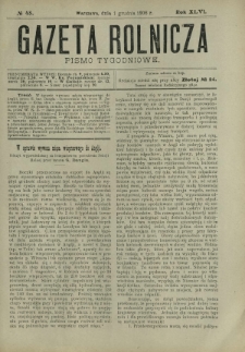 Gazeta Rolnicza : pismo tygodniowe. R. 46, nr 48 (1 grudnia 1906)