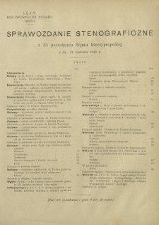 Sprawozdanie Stenograficzne z 33 Posiedzenia Sejmu Rzeczypospolitej z dnia 17 kwietnia 1923 r. (I Kadencja 1922-1927)