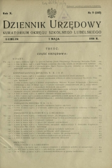 Dziennik Urzędowy Kuratorjum Okręgu Szkolnego Lubelskiego R. 7, nr 9 (73) maj 1935
